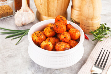 Baked young potato with paprika