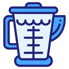 Measuring cup blue icon