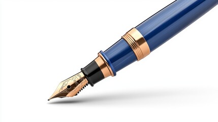 Naklejka premium Elegant fountain pen writing office desk product photography minimalist environment close-up view