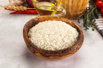 Dry Arborio rice for risotto