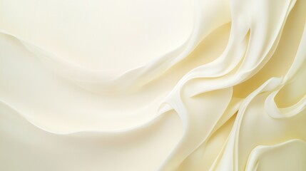 Fototapeta premium Creamy, smooth, off-white substance with flowing, wavy texture.