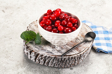 Red sweet ripe juicy cranberry