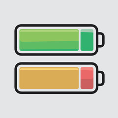 Battery charge indicator icon set