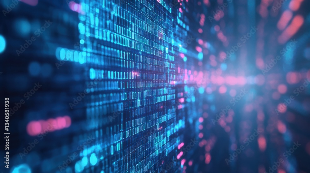 Poster abstract big data visualization. big data code representation. futuristic network or business analyt