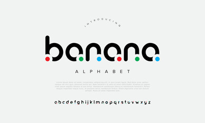 Banana Modern Bold Font. Sans Serif Font. Regular Italic Uppercase Lowercase Typography urban style alphabet fonts for fashion, sport, technology, digital, movie, logo design, vector illustration