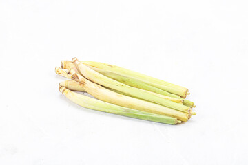 Green organic lemongrass stem heap