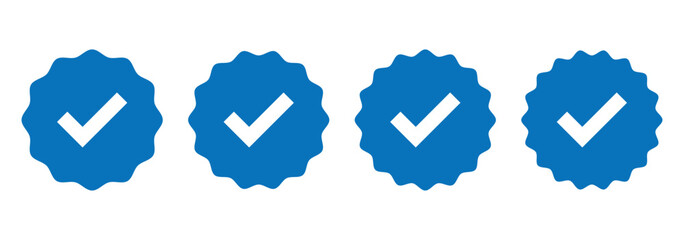 Approved checkmark icon in vector format. Verified blue tick symbol for certification and quality assurance.
