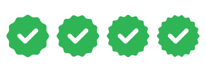 Checkbox with tick mark icon. Green checkmark symbol for apps, UI, and websites. Vector illustration on a white background.