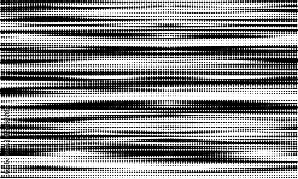 Poster Abstract halftone pattern with horizontal blurry lines for modern dynamic designs. Retro inspired dotted pattern with fade effect