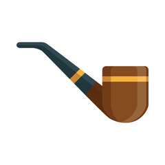 A smoking pipe. A device for smoking tobacco. Wooden pipe for smoking. Retro style. Vector illustration for design and web.