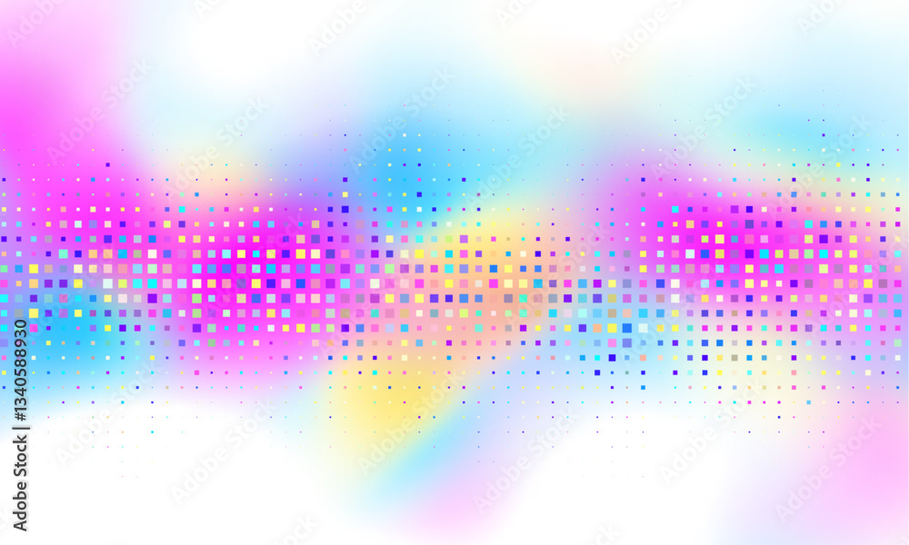 Poster Abstract pixel grid pattern pixel art on white isolated background, vector design.