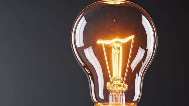 Illuminating lightbulb flickering against shadowy backdrop, representing conceptual journey of idea generation and creative thinking process through dynamic light interaction