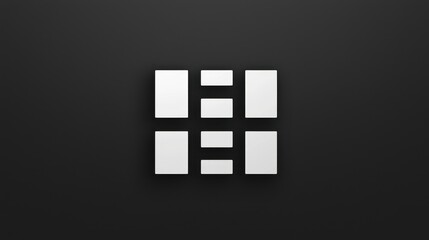Obraz premium Abstract Grid Minimalist Design: White Squares on Black Background