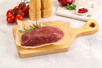 Raw beef meat uncocked steak