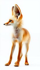 Obraz premium Adorable Fennec Fox Portrait Against a White Background