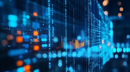 Obraz premium Futuristic image showing data processing and abstract digital information