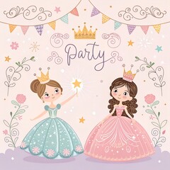 Princesses party invitation