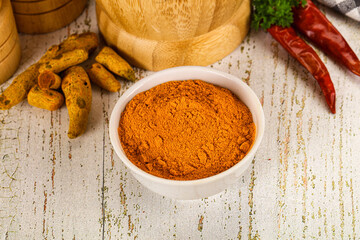 Tumeric curcuma powder for culinary