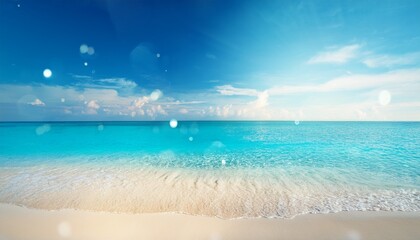 Fototapeta premium blur beautiful shiny sparkling tropical blue sea beach the fresh summer background