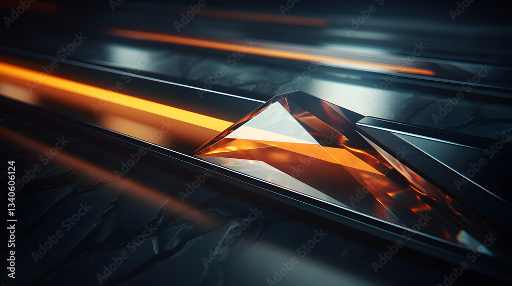 Poster unique triangle shaped object displayed against a soft background highlighting its geometric design 