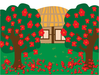 traditional house in the forest