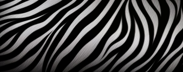 Simple flat illustration of zebra skin pattern banner background. Generative ai