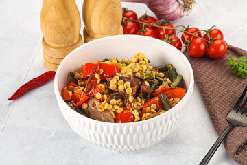Eastern cuisine - Ptitim with beef and vegetables