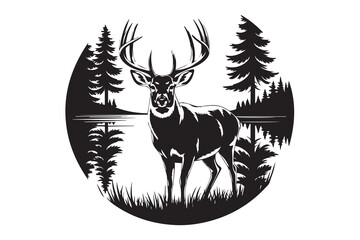 Majestic Deer in the Wild vector