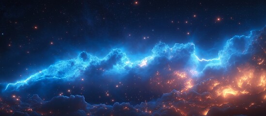 Obraz premium Outer Space With Stars. Illustration On The Theme Of Space, Cosmos, Science And Space Travel. 