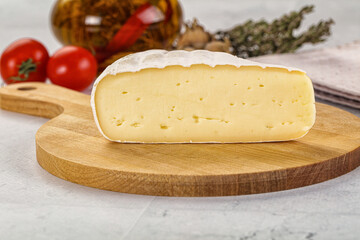 Soft brie cheese with mold