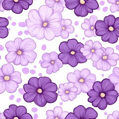 Seamless beautiful decorative watercolor purple flowers pattern background