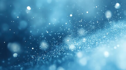 Obraz premium Soft swirling white particles on blurred blue background, minimalist, tranquil