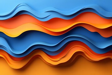 Obraz premium Abstract Colorful Wave Pattern Vibrant Orange and Blue Design for Modern Art Projects