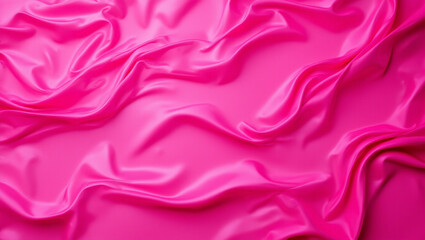 Fototapeta premium Luxurious abstract background featuring smooth satin fabric in vibrant pink, creating sense of elegance and softness. flowing texture adds depth and visual interest