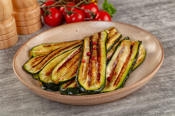 Grilled young zucchini for snack