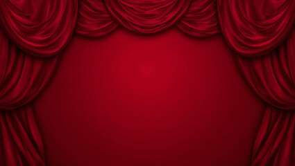 Fototapeta premium Luxurious abstract background featuring rich red satin fabric draped elegantly, creating sense of drama and sophistication. Perfect for theatrical themes or elegant presentations