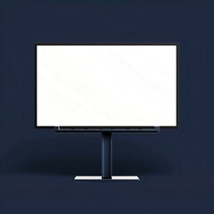 Blank Billboard Stand on Dark Blue Background