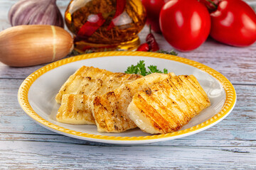 Greek traditional grilled halloumi cheese