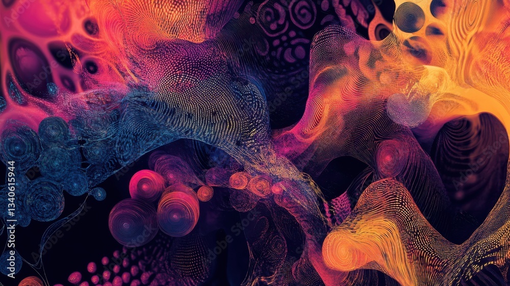Poster new age of data visualization. data science and visual management design concept. abstract backgroun