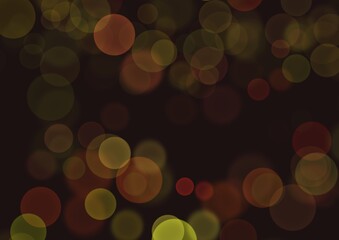 colorful bokeh on black background for city lights at night 