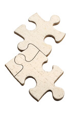 Fototapeta premium Detailed view of a single jigsaw puzzle piece, isolated on white