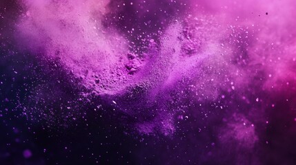 Obraz premium Purple holi paint color powder Illustration AI Generative.