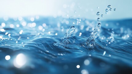 Bubbles Rising in Blue Water