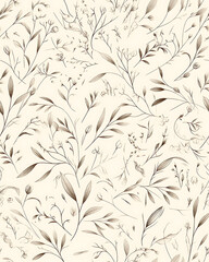 Creative 2D Doodle seamless pattern Floral or flower Illustrations