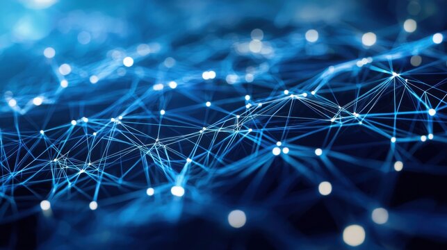 A complex network of blue lines depicting advanced data connections for efficient network troubleshooting solutions