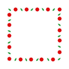 카네이션 꽃 액자 틀 벡터