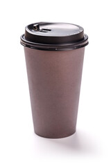 A simple and stylish paper coffee cup, perfect for takeaway beverages