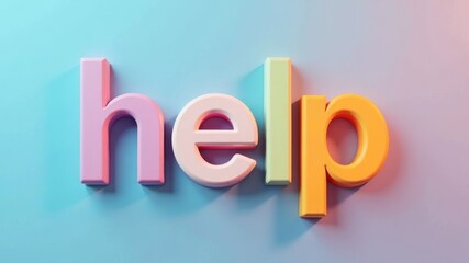 3D color inscription "help"