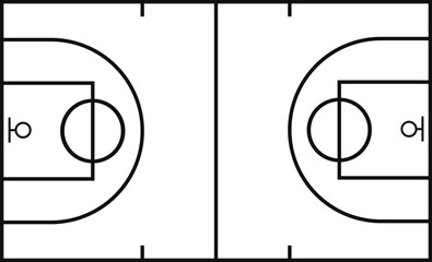 basketball court vector illustration © victor