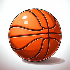 Fototapeta premium A Vibrant, Glossy Basketball Ready For The Game, Showcasing Its Classic Orange And Brown Design With A Subtle Shadow